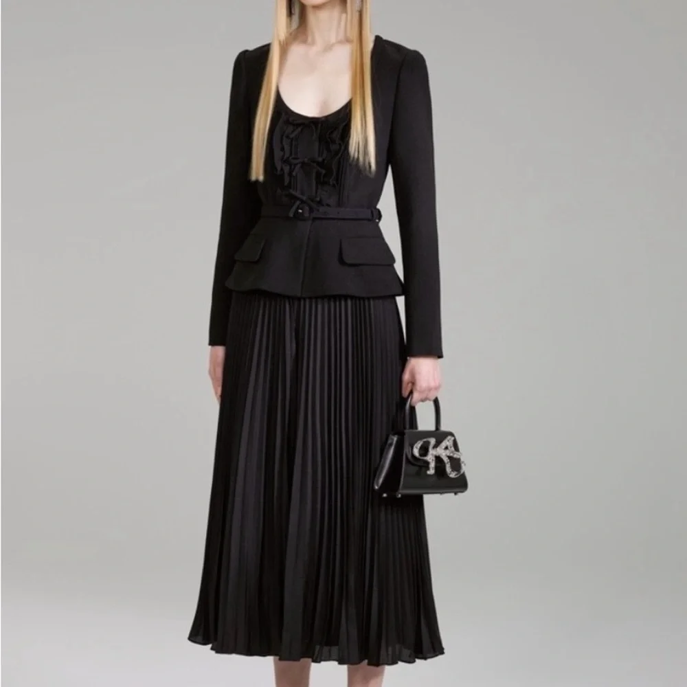 Self-Portrait Blazer Pleated Skirt Dress - Picture 2 of 8